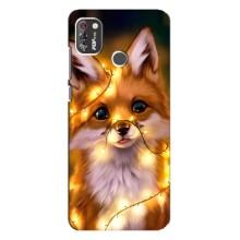 Чехлы с картинкой Лисички для TECNO POP 4 Pro (VPrint) – Лисичка в гирляндах