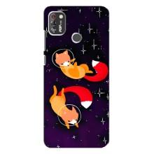 Чехлы с картинкой Лисички для TECNO POP 4 Pro (VPrint) – Лисички космонавты
