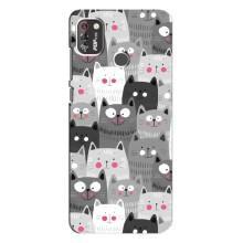 Чехлы с Котиками для TECNO POP 4 Pro (VPrint) (Рисованные котики)