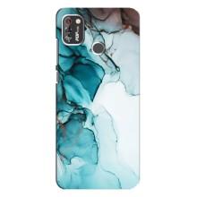 Чехол для Техно Поп 4 Про - с принтом (Дизайнерские) (AlphaPrint) (Бирюзовый мрамор)