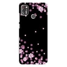 Чехол для Техно Поп 4 Про - с принтом (Дизайнерские) (AlphaPrint) (Цветочки маленькие)