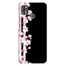 Чехол для Техно Поп 4 Про - с принтом (Дизайнерские) (AlphaPrint) (Цветочки)