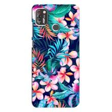 Чехол для Техно Поп 4 Про - с принтом (Дизайнерские) (AlphaPrint) (Красочные цветы)