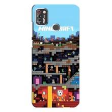 Чехол Майнкрафт на TECNO POP 4 Pro (AlphaPrint) Minecraft (фон Minecraft)