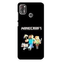 Чехол Майнкрафт на TECNO POP 4 Pro (AlphaPrint) Minecraft (герои Minecraft)