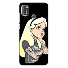 Чехол с печатью для TECNO POP 4 Pro - (Мода) (AlphaPrint) (Девочка в тату)