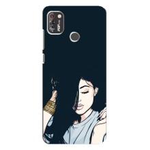 Чехол с печатью для TECNO POP 4 Pro - (Мода) (AlphaPrint) (Красивая девочка)