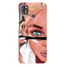Чехол с печатью для TECNO POP 4 Pro - (Мода) (AlphaPrint) (Макияж)