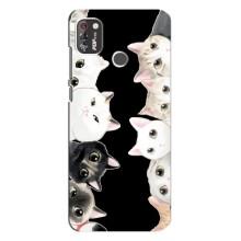 Чехол на Техно Поп 4 Про с Котами (VPrint) (Взгляд котов)