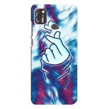 Чехол с принтом для TECNO POP 4 Pro (AlphaPrint - Знак сердечка)