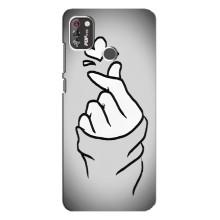 Чехол с принтом для TECNO POP 4 Pro (AlphaPrint - Знак сердечка)
