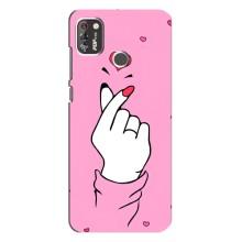 Чехол с принтом для TECNO POP 4 Pro (AlphaPrint - Знак сердечка)
