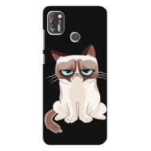 Чехол с принтом для TECNO POP 4 Pro (AlphaPrint) Модные коты (Грустный кот)