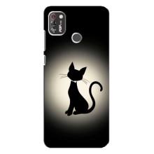 Чехол с принтом для TECNO POP 4 Pro (AlphaPrint) Модные коты (Силуэт котика)