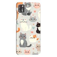 Чехол с рисунком кот на TECNO POP 4 Pro – Коллаж котов
