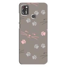 Чехол с рисунком кот на TECNO POP 4 Pro – Лапы и усы