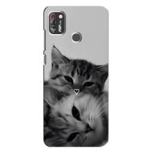Чехол с рисунком кот на TECNO POP 4 Pro – Пара котов