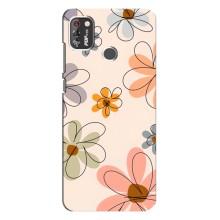 Чехол с цветочным принтом на Техно Поп 4 Про – Разноцветные цветы