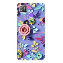 Чехлы с Цветами для TECNO POP 4 (VPrint) (Цветочный дизайн)