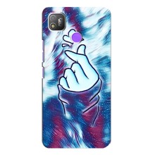 Чохол з принтом для TECNO POP 4 (AlphaPrint - Знак сердечка) (Радужне серце)