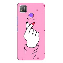 Чохол з принтом для TECNO POP 4 (AlphaPrint - Знак сердечка) (Знак Love)
