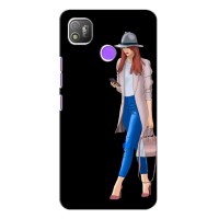 Чехол с картинкой Модные Девчонки TECNO POP 4 – Девушка со смартфоном