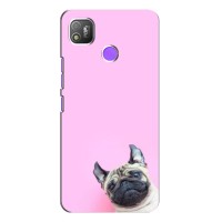 Бампер для TECNO POP 4 з картинкою "Песики" – Собака на рожевому