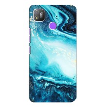 Мраморний чехол на TECNO POP 4 (VPrint) (Блакитний мрамор)
