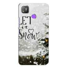 Новогодние, Праздничные Чехлы для TECNO POP 4 - 2024 год (Let it snow)