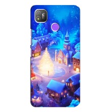 Рождественские Чехлы для TECNO POP 4 (VPrint) (Рождественский город)