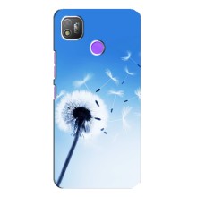 Силіконовий Чохол з кульбабками на TECNO POP 4 (Кульбабка на блакитному)