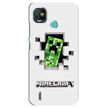 Чохол Майнкрафт на TECNO Pop 5 (BD2p) (AlphaPrint) Minecraft (кріпер Майнкрафт)