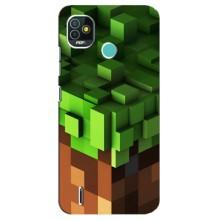 Чохол Майнкрафт на TECNO Pop 5 (BD2p) (AlphaPrint) Minecraft (текстура Майнкрафт)