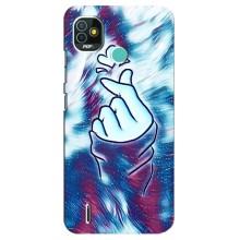 Чехол с принтом для TECNO Pop 5 (BD2p) (AlphaPrint - Знак сердечка)