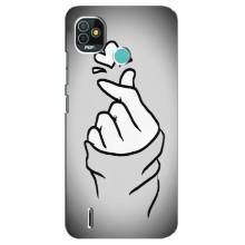 Чехол с принтом для TECNO Pop 5 (BD2p) (AlphaPrint - Знак сердечка)