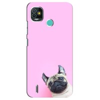 Бампер для TECNO Pop 5 (BD2p) з картинкою "Песики" – Собака на рожевому