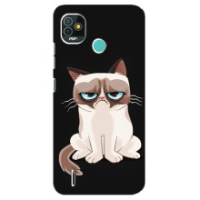 Чохол з принтом для TECNO Pop 5 (BD2p) (AlphaPrint) Модні коти (Сумний кіт)