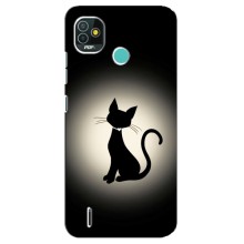 Чохол з принтом для TECNO Pop 5 (BD2p) (AlphaPrint) Модні коти (Силует котика)