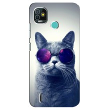 Чохол з принтом для TECNO Pop 5 (BD2p) (AlphaPrint) Модні коти (Стильний кіт)