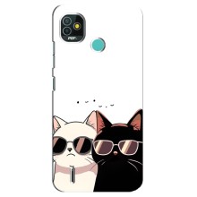 Чохол з малюнком кіт на TECNO Pop 5 (BD2p) (Коти в окулярах)
