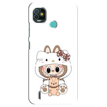 Чехол с принтом Лабубу для TECNO Pop 5 (BD2p) – Белый Лабубу