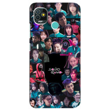 Чехол Гра в кальмара для TECNO Pop 5 (BD2p) – Коллаж игры кальмара