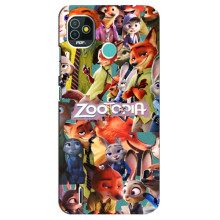 Силиконовый чехол с принтом Зоотрополіс для TECNO Pop 5 (BD2p) – Коллаж героев