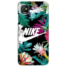 Силиконовый Чехол на TECNO Pop 5 (BD2p) с картинкой Nike – Цветочный Nike