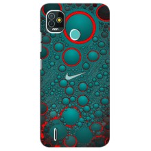 Силиконовый Чехол на TECNO Pop 5 (BD2p) с картинкой Nike (Найк зеленый)