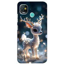 Яркий чехол для TECNO Pop 5 (BD2p) с Зимними Оленятами – Блистающий оленёнок