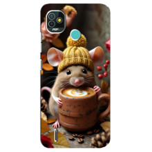 Печатный чехол «Зверята с кофе» для TECNO Pop 5 (BD2p) – Медведь с кофе