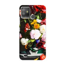 Брендновые Чехлы для Tecno Pop 5 GO - (PREMIUMPrint) (Nike цветы)