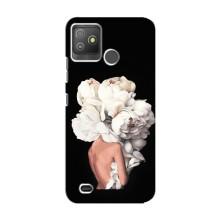 Чехлы (ART) Цветы на Tecno Pop 5 GO (VPrint) (Білі квіти)