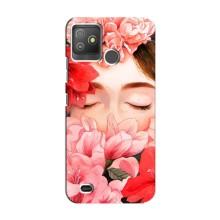 Чехлы (ART) Цветы на Tecno Pop 5 GO (VPrint) (Очі в квітах)